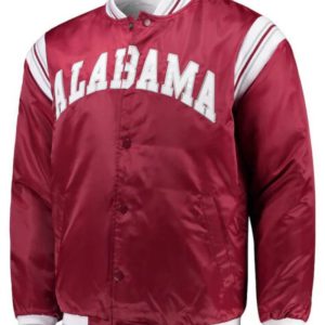 Alabama Crimson Tide Button-up Red Satin Jacket