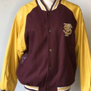 Vintage 90s Fsu Football Fan Bomber Jacket