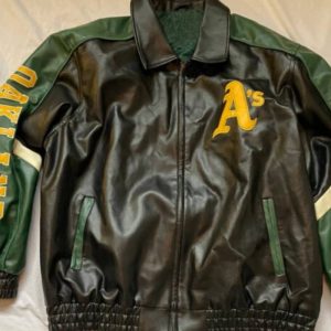 Vintage Mlb Oakland Athletics Baseball Leather Jacket