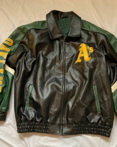 Vintage Mlb Oakland Athletics Baseball Leather Jacket