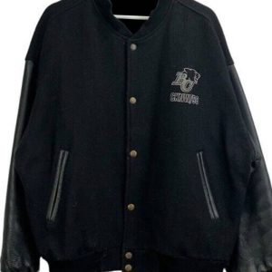 Cfl Bc Lions Cknw-98 Embroidered Black Varsity Jacket
