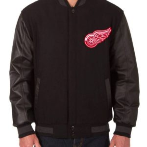 Detroit Red Wings Black Varsity Jacket