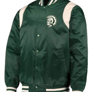 Michigan State Spartans Teddy Green Satin Jacket