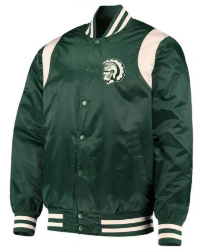 Michigan State Spartans Teddy Green Satin Jacket