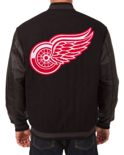 Detroit Red Wings Black Varsity Jacket