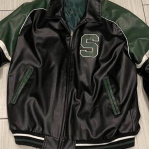 Michigan State Spartans Tricolor Leather Jacket