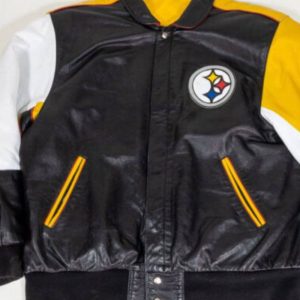 Vtg Pittsburgh Steelers Jeff Hamilton Leather Jacket