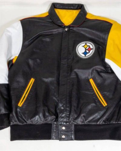 Vtg Pittsburgh Steelers Jeff Hamilton Leather Jacket