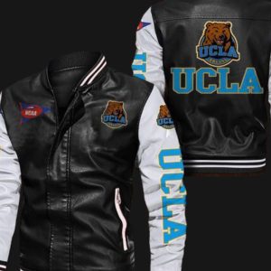 Ucla Bruins Black White Bomber Leather Jacket