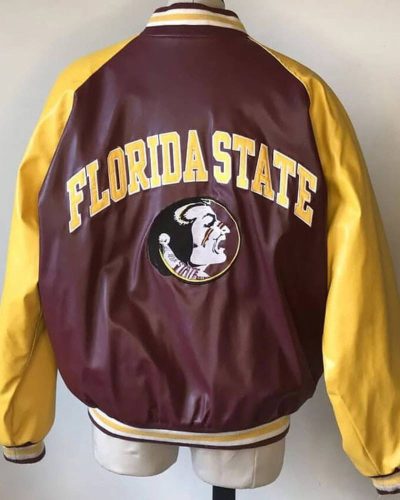 Vintage 90s Fsu Football Fan Bomber Jacket