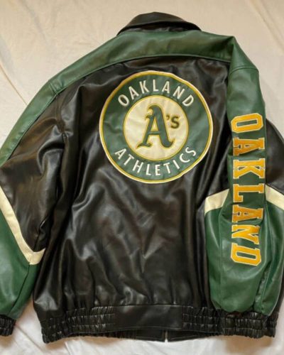 Vintage Mlb Oakland Athletics Baseball Leather Jacket
