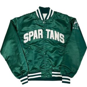Vintage Green Michigan State Spartans Satin Jacket
