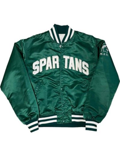Vintage Green Michigan State Spartans Satin Jacket