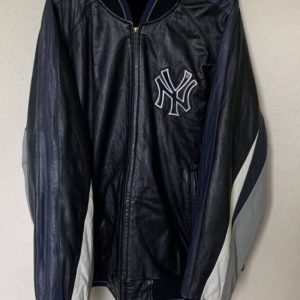 Vintage G-iii Ny Yankees Leather Varsity Jacket