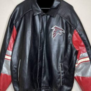 Vintage Atlanta Falcons Football Team Leather Jacket