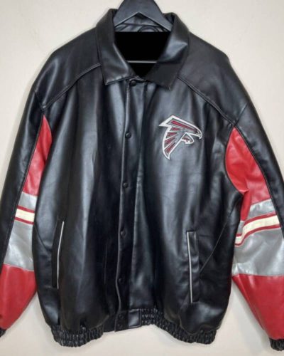 Vintage Atlanta Falcons Football Team Leather Jacket