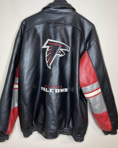 Vintage Atlanta Falcons Football Team Leather Jacket