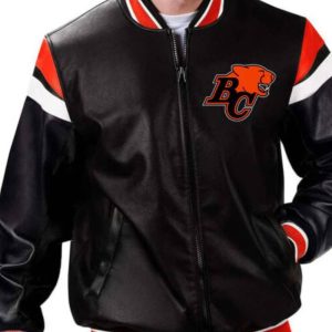 Cfl Team Bc Lions Leather Varsity Jacket