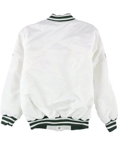 Michigan State Spartans White Satin Jacket