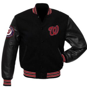 Mlb Washington Nationals Black Varsity Jacket