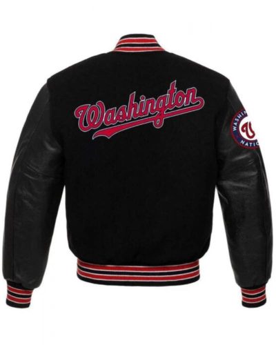 Mlb Washington Nationals Black Varsity Jacket