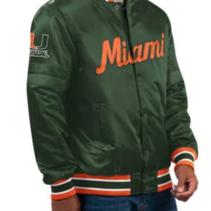 Green Miami Hurricanes Classic Satin Jacket