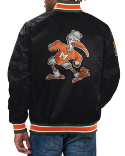 Black Miami Hurricanes Classic Satin Jacket