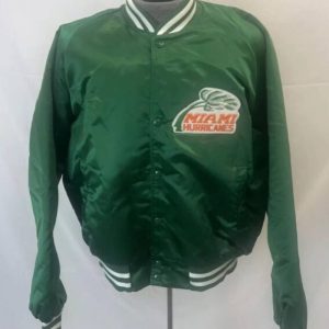 Green Miami Hurricanes Satin Jacket