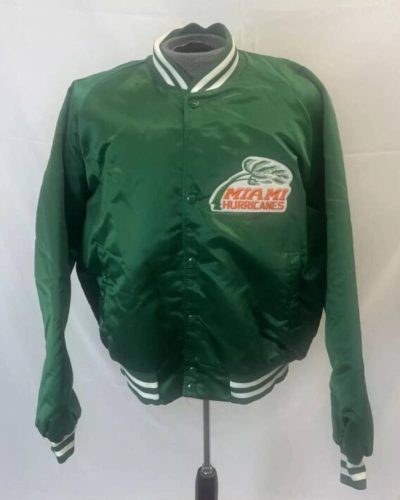 Green Miami Hurricanes Satin Jacket