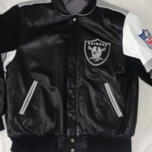 Vintage Jeff Hamilton Las Vegas Raiders Leather Jacket