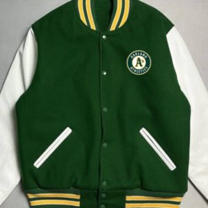 Green White Mlb Oakland Athletics Varsity Jacket