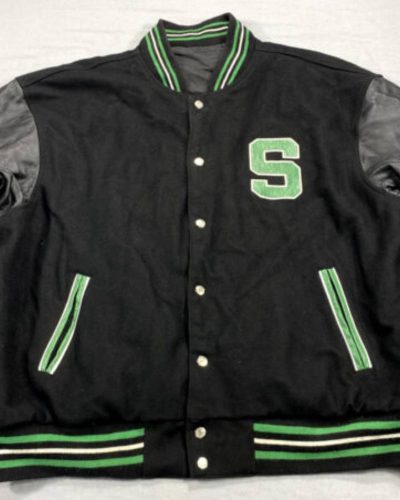 Vtq Michigan State Spartans Black Varsity Jacket