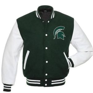 Michigan State Spartans Green And White Varsity Jacket
