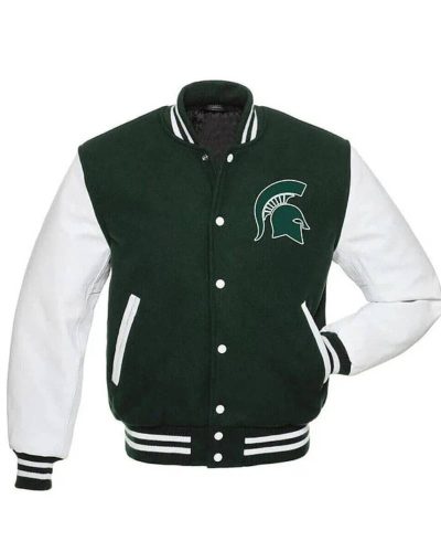 Michigan State Spartans Green And White Varsity Jacket