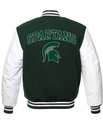 Michigan State Spartans Green And White Varsity Jacket