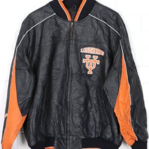 Ncaa Texas Longhorns Embroidered Bomber Leather Jacket