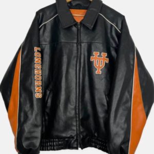 Vtg 90’s University Of Texas Longhorns Leather Jacket