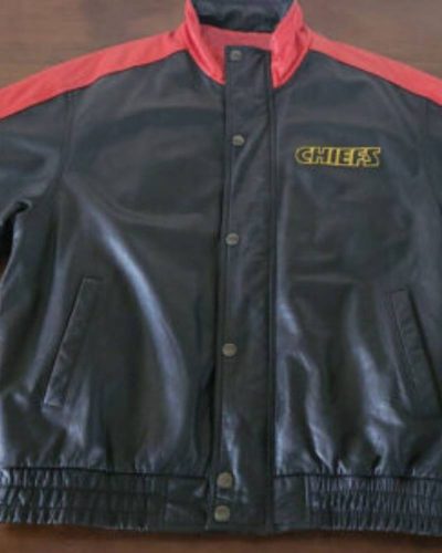 Vtg Nfl Team Kansas City Chiefs Leather Jacket