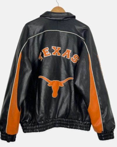 Vtg 90’s University Of Texas Longhorns Leather Jacket