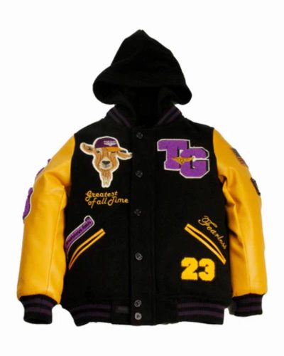 Top Gun Kids The Goat Black And Yellow Varsity Jacket