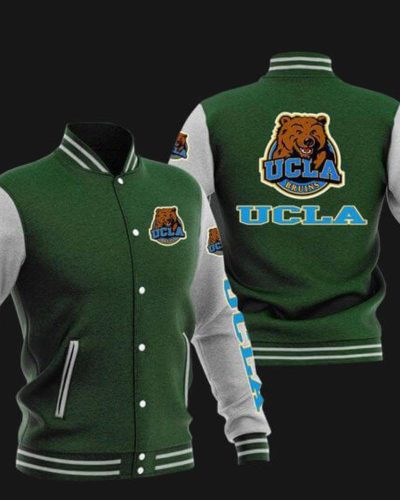 Ucla Bruins Green Gray Baseball Varsity Jacket