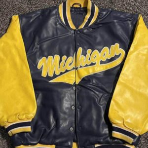 University Of Michigan Wolverines Bomber Leather Jacket