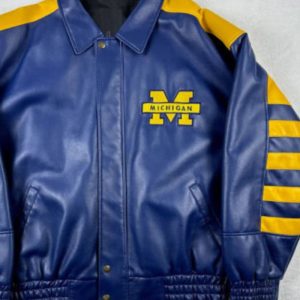 Vintage Michigan Wolverines Zip-up Leather Jacket