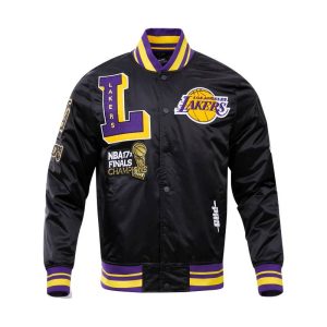 Los Angeles Lakers Mash Up Logo Satin Jacket
