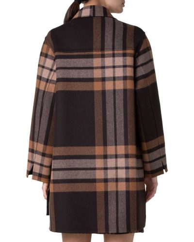 Akris Fabiola Plaid Double Face Wool Coat