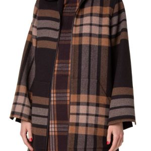 Akris Fabiola Plaid Double Face Wool Coat