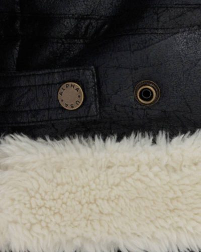 Alpha Industries B-3 Black Leather Bomber Jacket