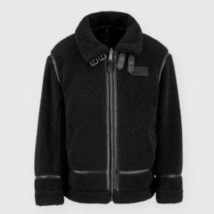Alpha Industries B-3 Black Teddy Bomber Jacket