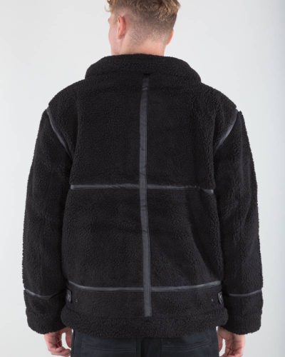 Alpha Industries B-3 Black Teddy Bomber Jacket