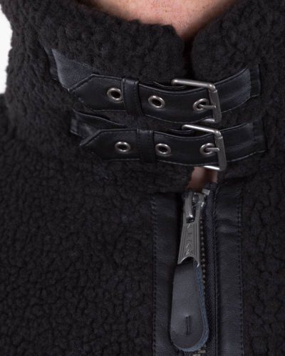 Alpha Industries B-3 Black Teddy Bomber Jacket